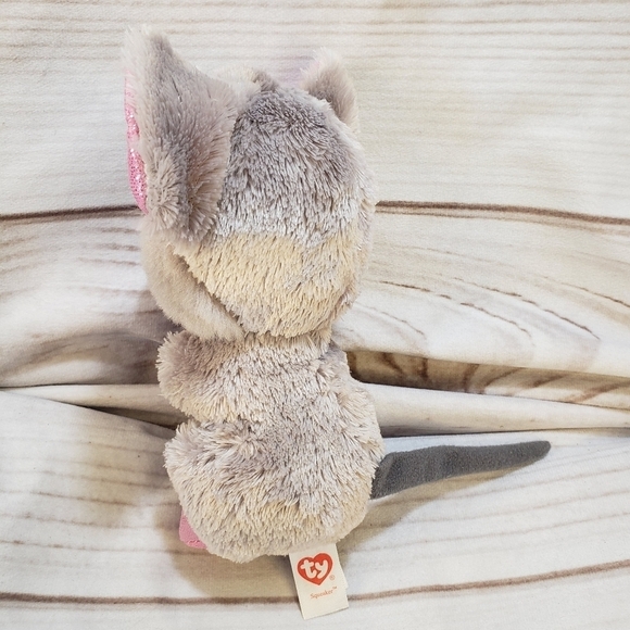 TY Beanie Boos Squeaker Mouse Plush Stuffed Toy 2015 Pink Glitter 6 Inch - Picture 5 of 7